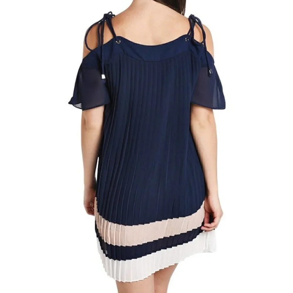 Endless Rose Chiffon Pleated Cold Shoulder Dress - New with Tag!
